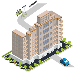 third image showing another office building